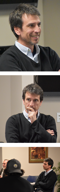 Photo montage of German Silveira attending campus events
