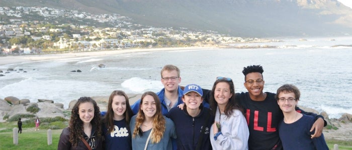 Group of students smiling in South Africa