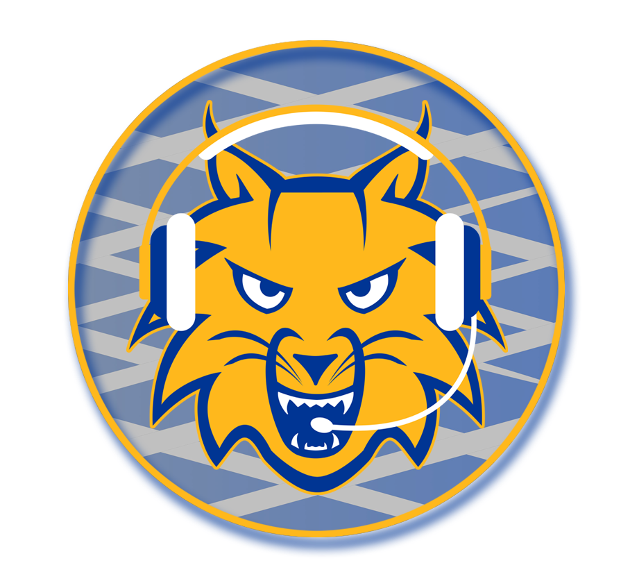 Esports logo - Bobcat wearing gaming headset