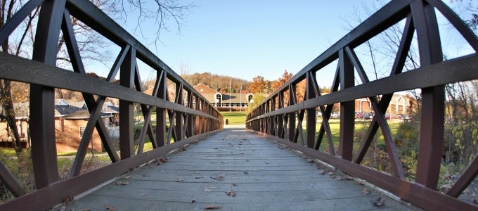 Campus footbridge