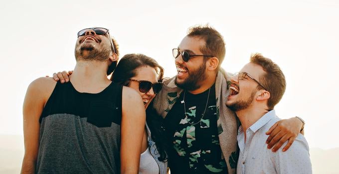 group of friends laughing
