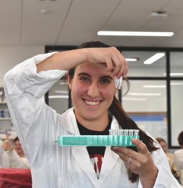 Student in lab