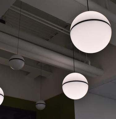The ligh fixtures n the Life Sciences Building